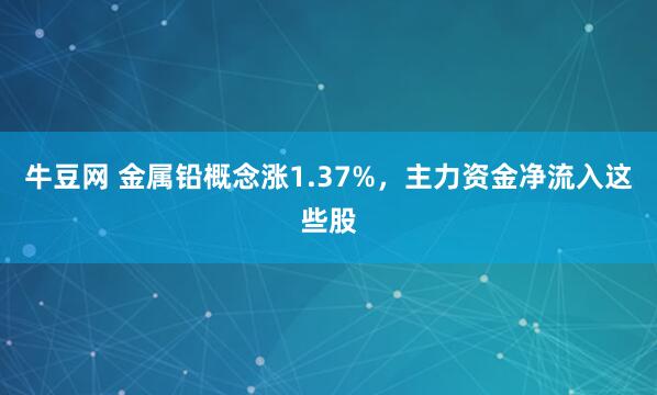 牛豆网 金属铅概念涨1.37%，主力资金净流入这些股