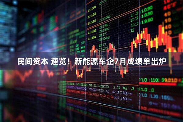 民间资本 速览！新能源车企7月成绩单出炉
